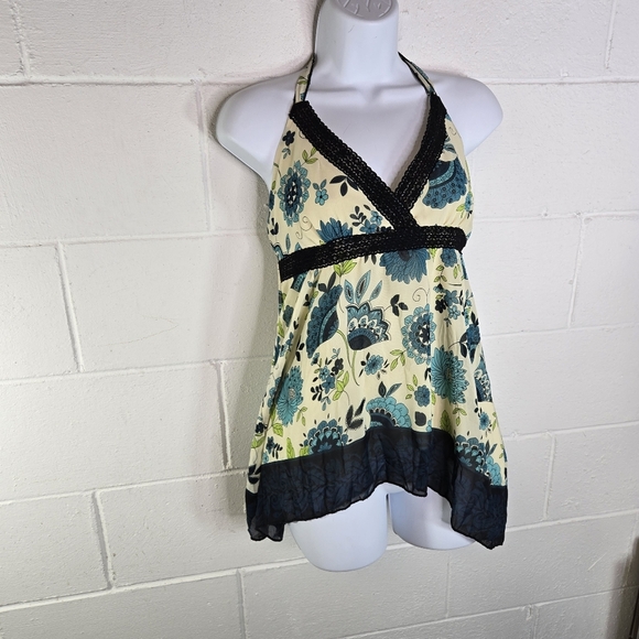 Vtg 90s Y2k Floral Fairy Coquette Halter Top - Picture 9 of 9